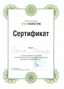 Сертификат по созданию сайтов